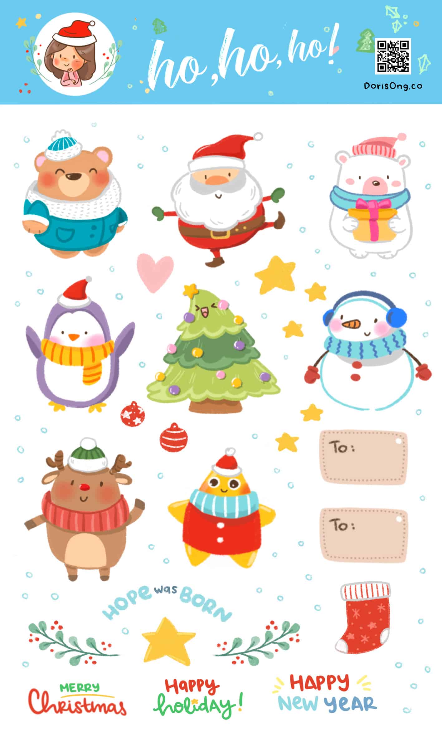 02-sticker-cute-hohoho-doris-ong